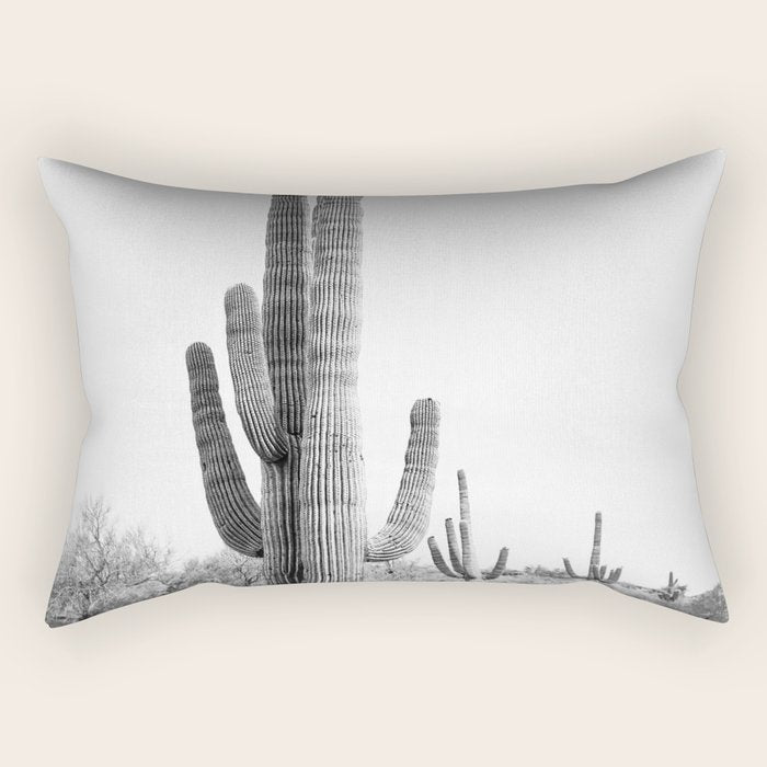 Desert Cactus BW Rectangular Pillow Gallery Image 2