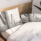 Desert Cactus BW Pillow Sham Gallery Image 2
