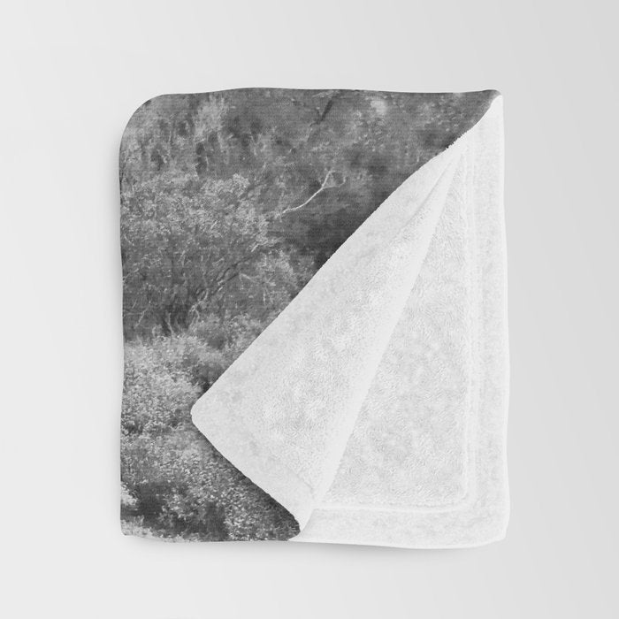 Desert Cactus BW Throw Blanket Gallery Image 3