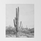 Desert Cactus BW Throw Blanket Gallery Image 2