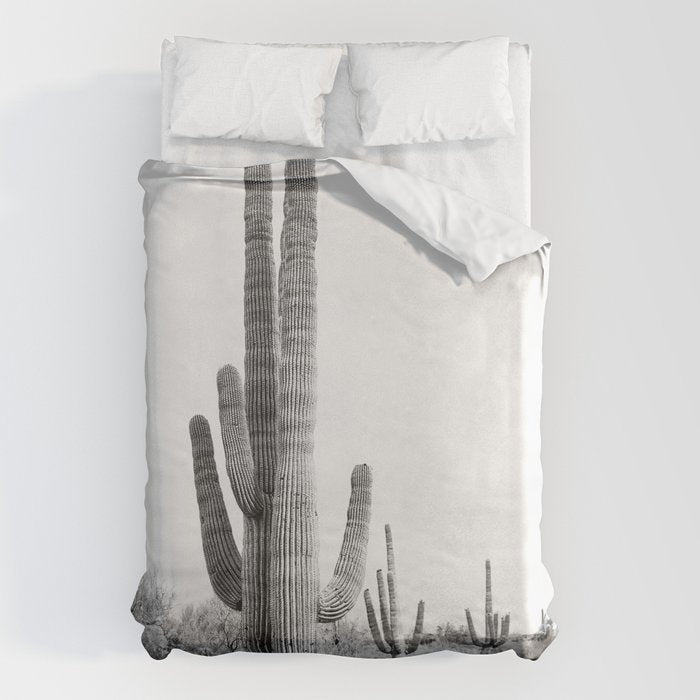 Desert Cactus BW Duvet Cover Gallery Image 1