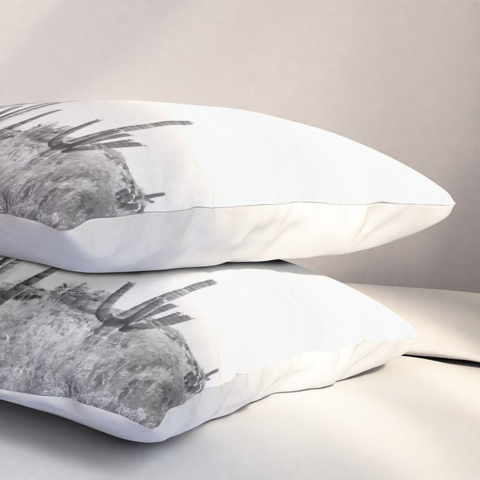 Desert Cactus BW Pillow Sham Gallery Image 3