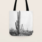 Desert Cactus BW Tote Bag Gallery Image 1