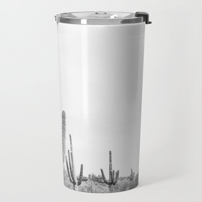 Desert Cactus BW Travel Mug Gallery Image 2
