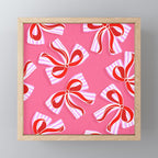 Ditsy Kitsch Ribbons and bows 2. Watermelon Pink and Red Mini Art Print Gallery Image 1