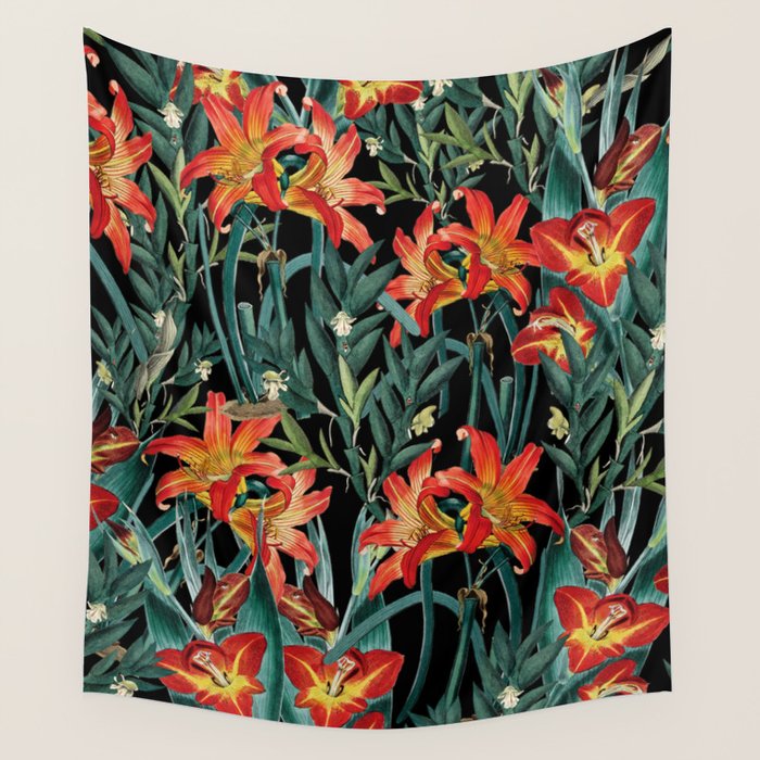 Botanical Night Garden Wall Tapestry Gallery Image 1