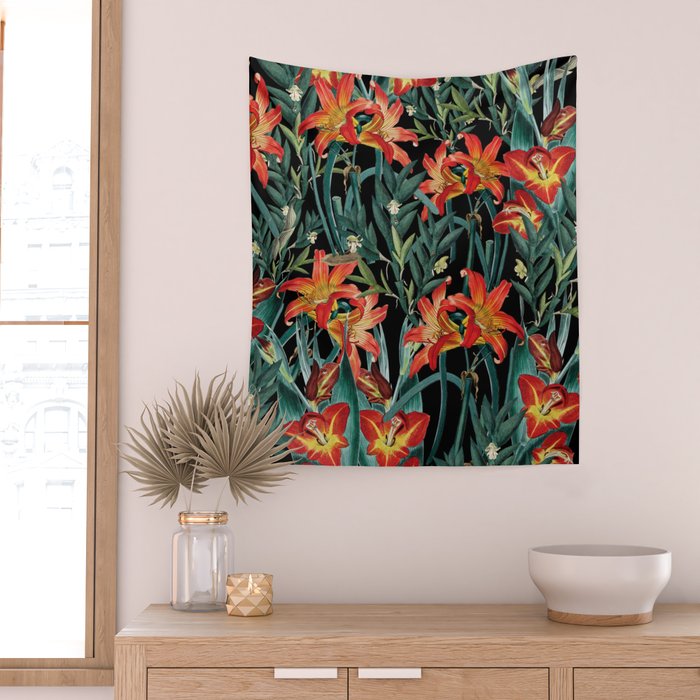 Botanical Night Garden Wall Tapestry Gallery Image 2