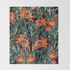 Botanical Night Garden Throw Blanket Gallery Image 2