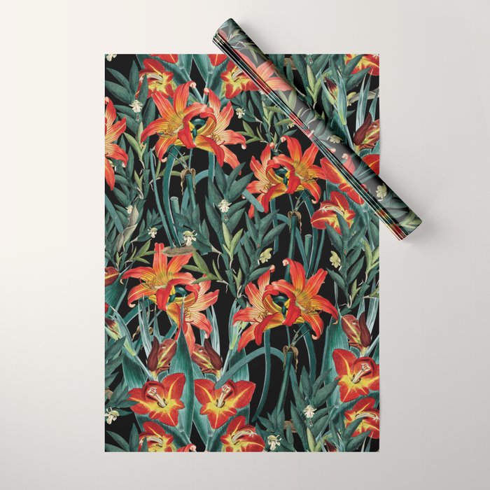 Botanical Night Garden Wrapping Paper Gallery Image 1