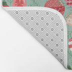 Mid-Century Ornaments in Red and Mint Bath Mat Gallery Image 2