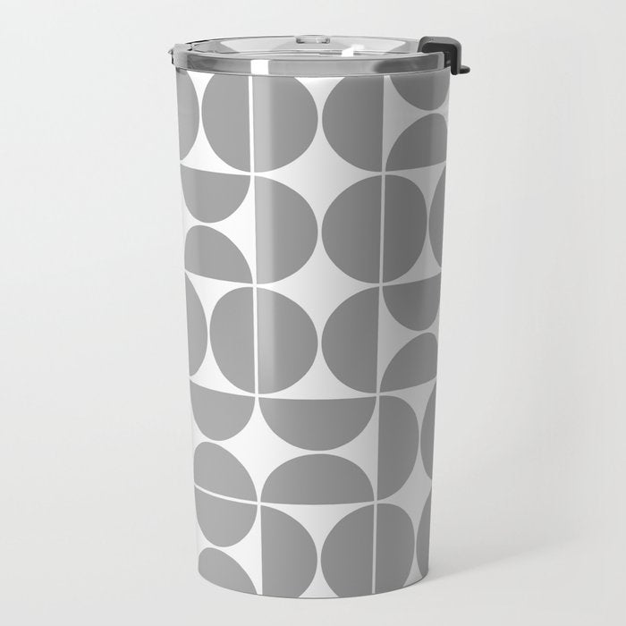 Mid Century Modern Geometric 04 Grey Travel Mug Gallery Image 2