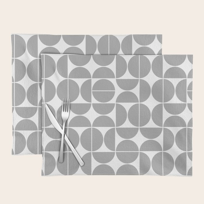 Mid Century Modern Geometric 04 Grey Placemat Gallery Image 1