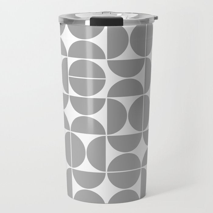 Mid Century Modern Geometric 04 Grey Travel Mug Gallery Image 1