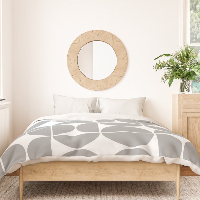 Mid Century Modern Geometric 04 Grey Duvet Cover Gallery Image 3