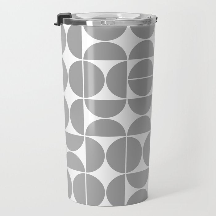 Mid Century Modern Geometric 04 Grey Travel Mug Gallery Image 3