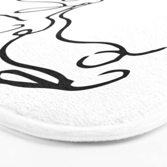 Picasso - Rabbits Line Drawing, Animals Sketch Bath Mat Gallery Image 3
