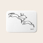 Picasso - Rabbits Line Drawing, Animals Sketch Bath Mat Gallery Image 1