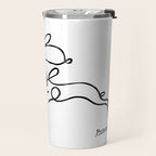 Picasso - Rabbits Line Drawing, Animals Sketch Travel Mug Gallery Image 2