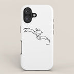 Picasso - Rabbits Line Drawing, Animals Sketch iPhone Case Gallery Image 1