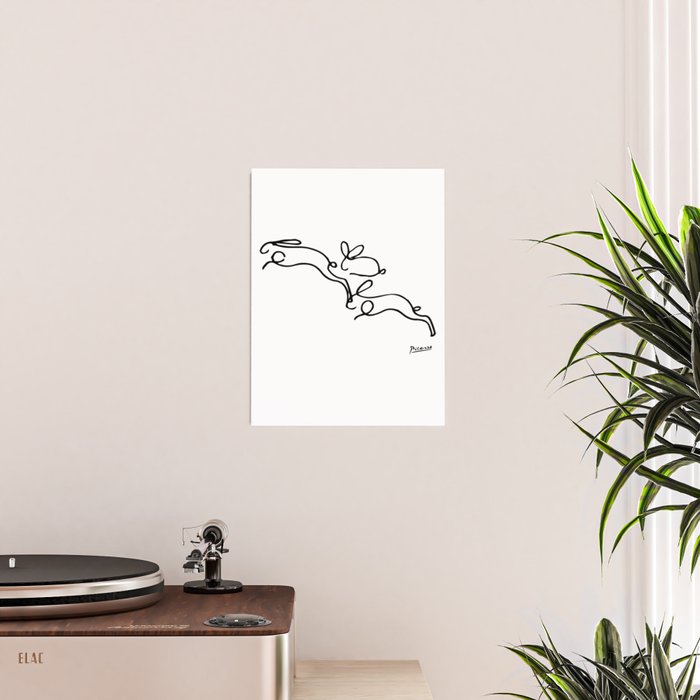 Picasso - Rabbits Line Drawing, Animals Sketch Poster Gallery Image 2