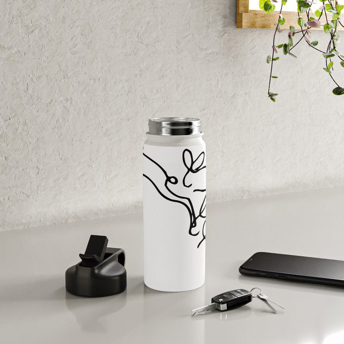 Picasso - Rabbits Line Drawing, Animals Sketch Water Bottle Gallery Image 4