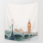 Thames Sunrise - London England Travel Photography Wall Tapestry Gallery Image 4