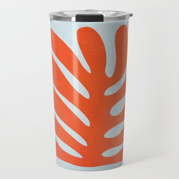 Fire Red: Wild Leaf | Matisse Foliage Paper Cutouts 01 Travel Mug Gallery Image 1