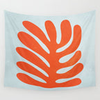 Fire Red: Wild Leaf | Matisse Foliage Paper Cutouts 01 Wall Tapestry Gallery Image 4
