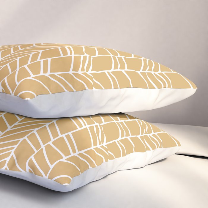 Rustic Herringbone in Mustard Yellow Pillow Sham Gallery Image 3