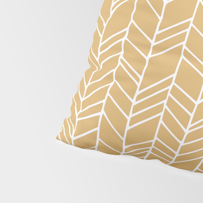 Rustic Herringbone in Mustard Yellow Pillow Sham Gallery Image 4