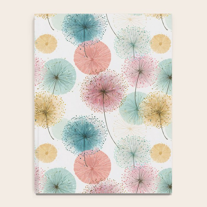 Abstract Dandelion Print in Retro Colors Notebook Gallery Image 4