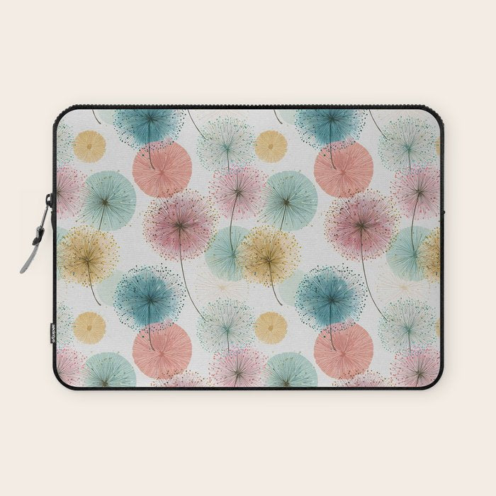 Abstract Dandelion Print in Retro Colors Laptop Sleeve Gallery Image 1