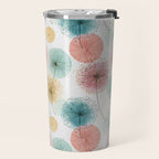 Abstract Dandelion Print in Retro Colors Travel Mug Gallery Image 2