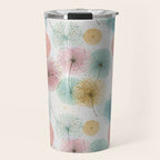 Abstract Dandelion Print in Retro Colors Travel Mug Gallery Image 1