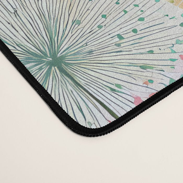 Abstract Dandelion Print in Retro Colors Desk Mat Gallery Image 4