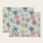 Abstract Dandelion Print in Retro Colors Placemat Gallery Image 1