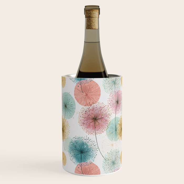 Abstract Dandelion Print in Retro Colors Wine Chiller Gallery Image 3
