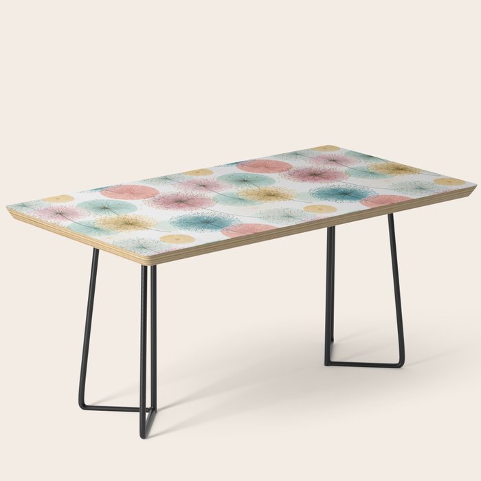 Abstract Dandelion Print in Retro Colors Coffee Table Gallery Image 1
