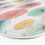 Abstract Dandelion Print in Retro Colors Bath Mat Gallery Image 3