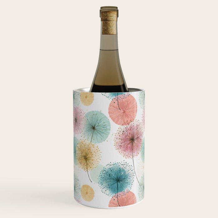Abstract Dandelion Print in Retro Colors Wine Chiller Gallery Image 2
