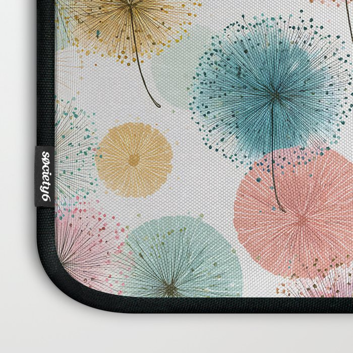 Abstract Dandelion Print in Retro Colors Laptop Sleeve Gallery Image 3