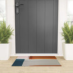 Burnt Orange Navy Abstract Shapes Welcome Mat Gallery Image 3