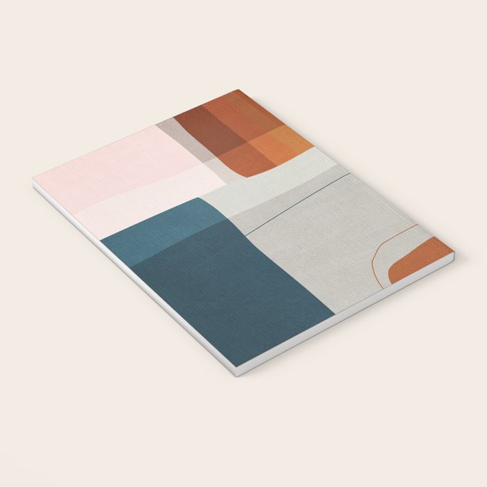 Burnt Orange Navy Abstract Shapes Notebook Gallery Image 3