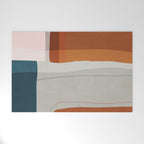 Burnt Orange Navy Abstract Shapes Welcome Mat Gallery Image 1