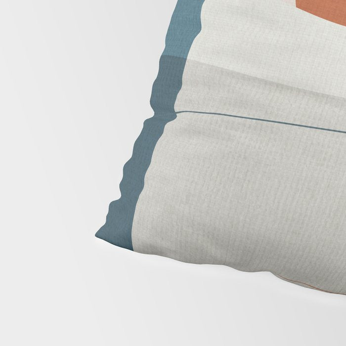Burnt Orange Navy Abstract Shapes Pillow Sham Gallery Image 4