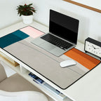 Burnt Orange Navy Abstract Shapes Desk Mat Gallery Image 2