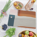 Burnt Orange Navy Abstract Shapes Cutting Board Gallery Image 2