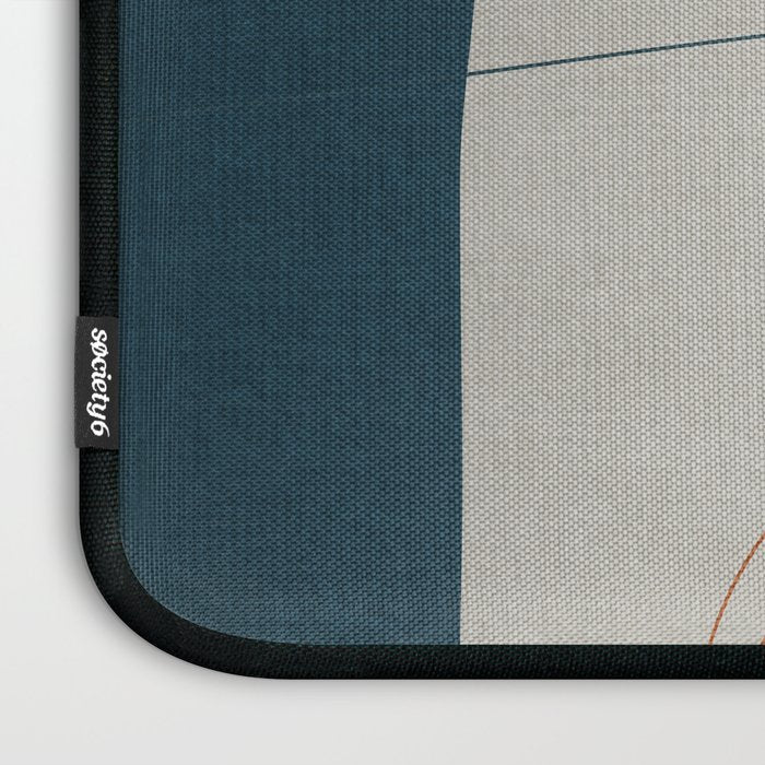 Burnt Orange Navy Abstract Shapes Laptop Sleeve Gallery Image 3