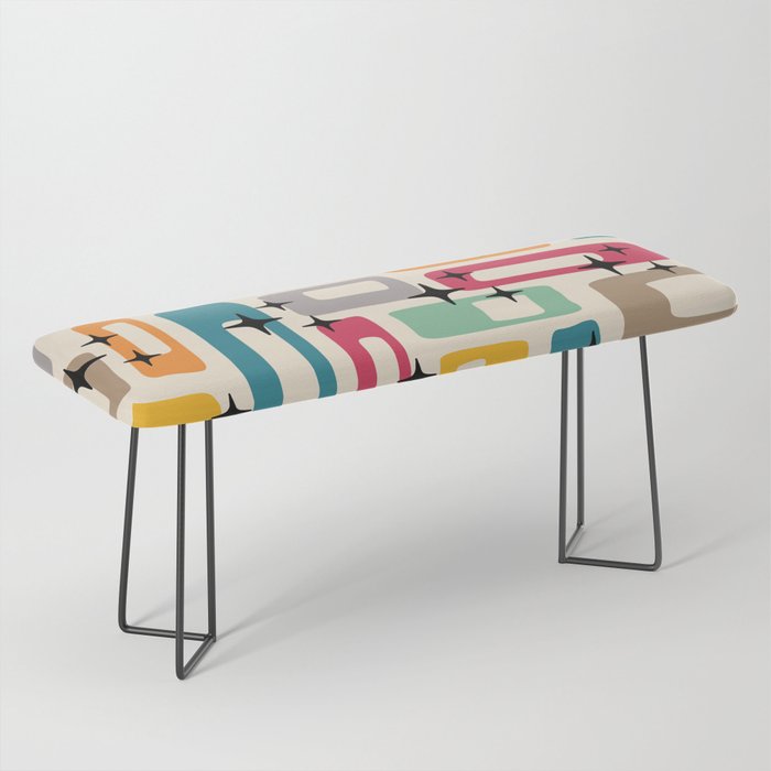 Retro Mid Century Modern Abstract Bench Gallery Image 1
