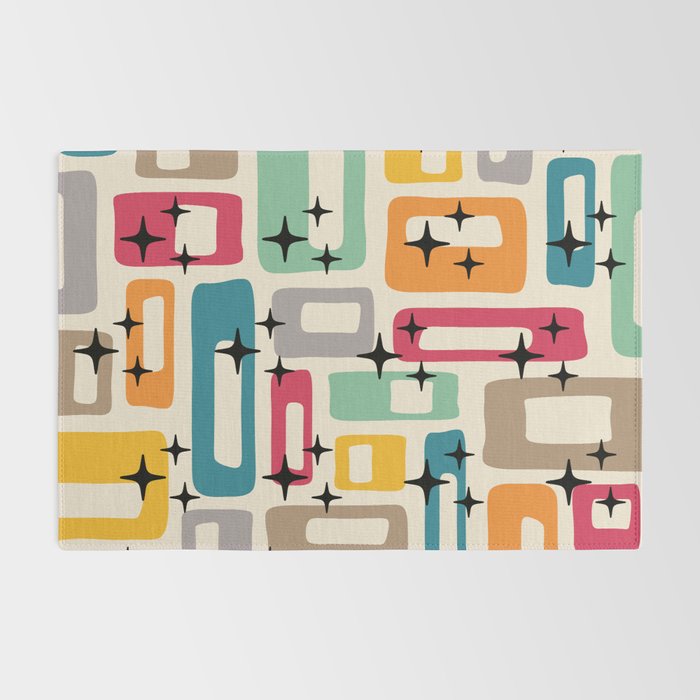 Retro Mid Century Modern Abstract Rug Gallery Image 2